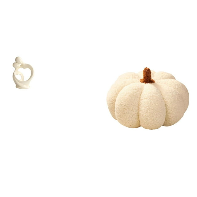 Colección De Esculturas Artísticas De Resina Para Escritorio, Mueble, Decoración Del Hogar, Regalo De Aniversario Con Almohada De Calabaza De Peluche, Cojín De Sofá Para Decoración De
