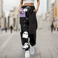 thumbnail image 1 of WILLBEST Pantalones Casuales para Mujer con Estampado de Halloween: Pantalones Deportivos Elásticos de Cintura Alta con Cordones para Otoño E Invierno. Grande, 1 of 3