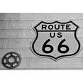 thumbnail image 2 of Susan Vizvary Photography 24x18 Gold Ornate Wood Framed with Double Matting Museum Art Print Titled - Route66 White Wall Sign, 2 of 4