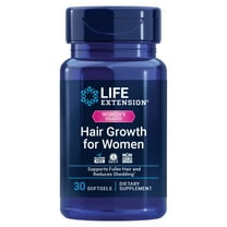 Life Extension Hair Growth for Women, hair growth supplement, fullness and density, Ceramosides™, VI-SPO®, non-GMO, 1-daily, gluten-free, 30 softgels