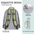 thumbnail image 5 of Yellow and Black Checkered Pattern Backpack for School, Cute School Bag with Adjustable Shoulder Straps and Padded Back, 15.3"x11"x6.7", 5 of 5