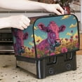 2 Slice Toaster Cover with Pockets, Pink Cow In Sunflower Field Bread