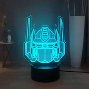 Laysinly Transformers 3D Night Light, Optimus Prime 7 Colors LED Table Lamp, Remote Control Child Bedroom Night Lamp, Kids Boys Birthday Christmas Gift