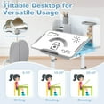 thumbnail image 6 of Costway Kid’s Study Desk & Chair Set with Tilt Desktop, Pen Holder & Tray, Reading Stand Gray, 6 of 10