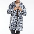 thumbnail image 2 of guisaled Mens Faux Fur Coats Winter Long Jacket Fluffy Parka Overcoats Open Front Turn Collar Cardigan Outwear With Pockets, 2 of 9