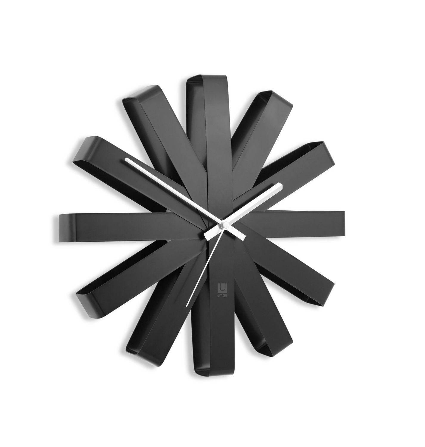 Ribbon Wall Clock 12In Black