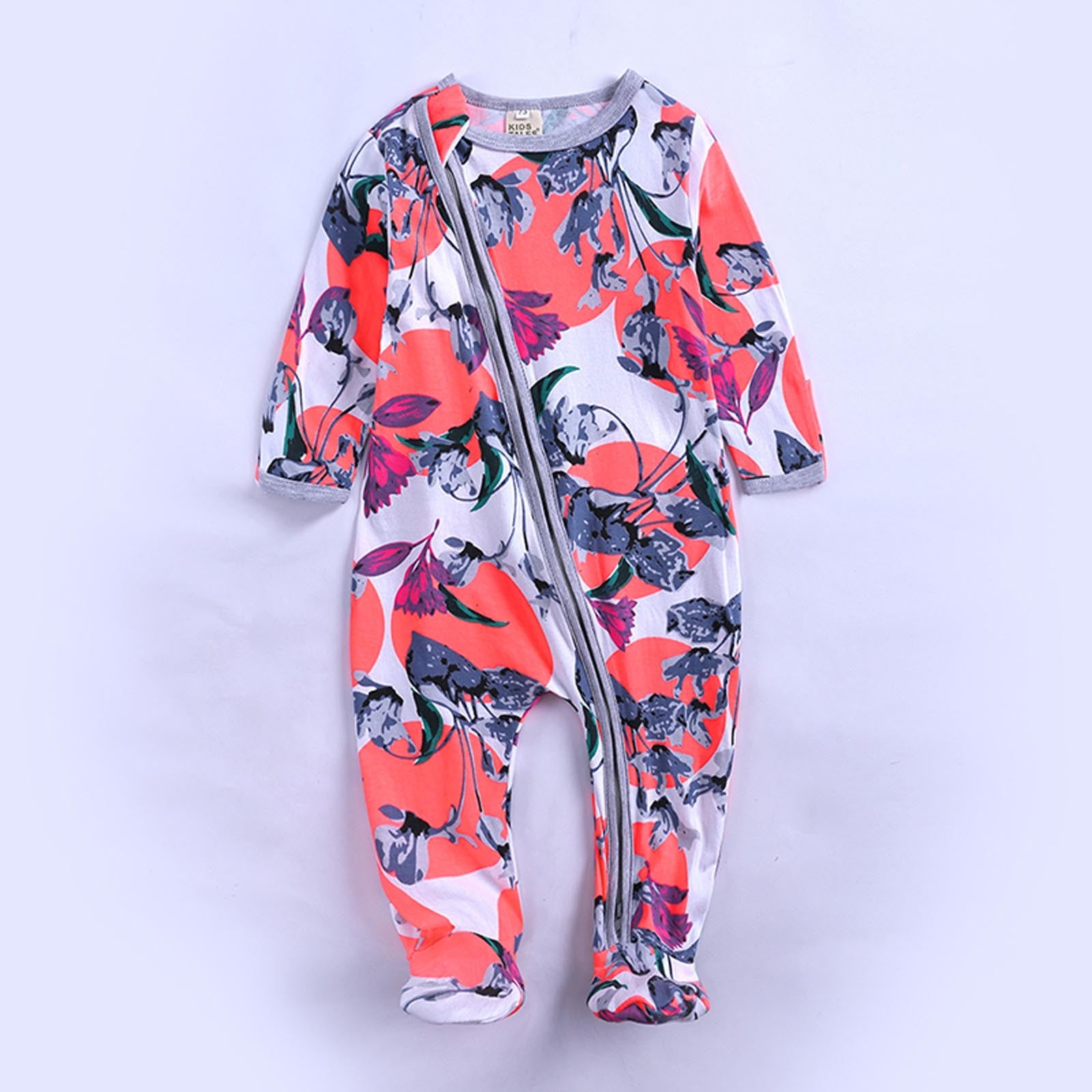 Lsljs Baby Baby Boys Sleep And Play Pjs Cotton One Piece Zip Front Romper Jumpsuit Pajamas Baby Pajamas 0 3 Months Orange Orange
