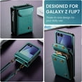 thumbnail image 5 of for Samsung Galaxy Z Flip 7 Wallet Case, PU Leather Magnetic Snap Crossbody Strap Card Slots RFID Blocking Drop Protective Phone Case Cover for Samsung Galaxy Z Flip 7 - Green, 5 of 8