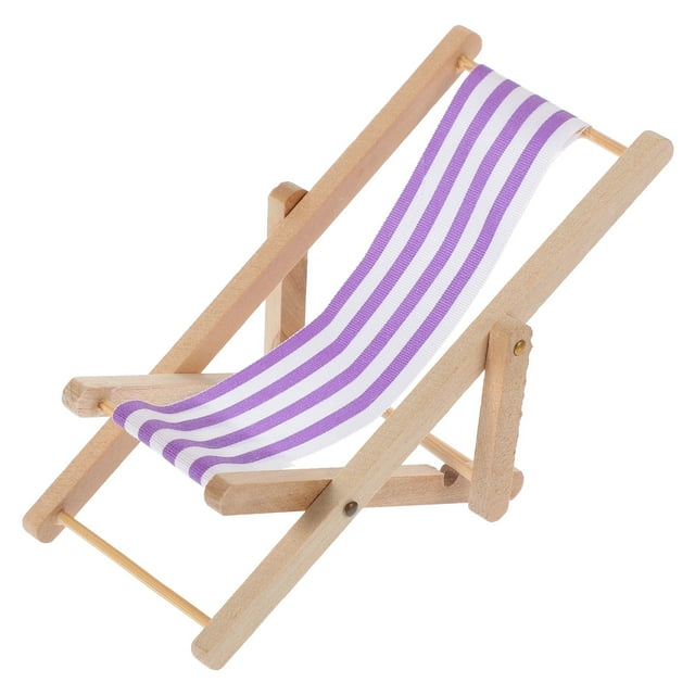 WASHWEPE 1 Ensemble Mini Chaise de Plage Chaise Longue Style Plage pour Enfants Collectionneurs Intérieur Mini Installation de Maison