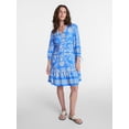 thumbnail image 3 of Time and Tru Women's A-Line Border Print Mini Dress, Sizes XS-XXXL, 3 of 6