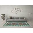 thumbnail image 3 of Ahgly Company Indoor Square Oriental Light Blue Traditional Area Rugs, 6' Square, 3 of 4