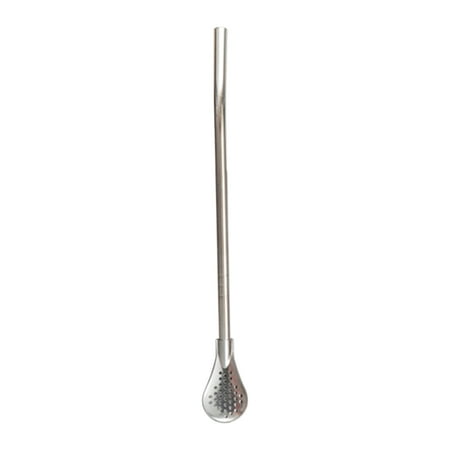 

Bilu Straws Stainless Steel 304 Detachable Straw Colander Tea Leaking Juice Residue Spoon Milk Tea Coffee Stirring Spoon Cooking Utensils