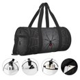 thumbnail image 3 of Fotbe Black Spider On Web Bolsa Deportiva de Lona Plegable con Estampado, Bolsa de Gimnasio con Bolsillo Seco/Húmedo, Bolsa de Viaje Ultraligera de Gran Capacidad, 3 of 6