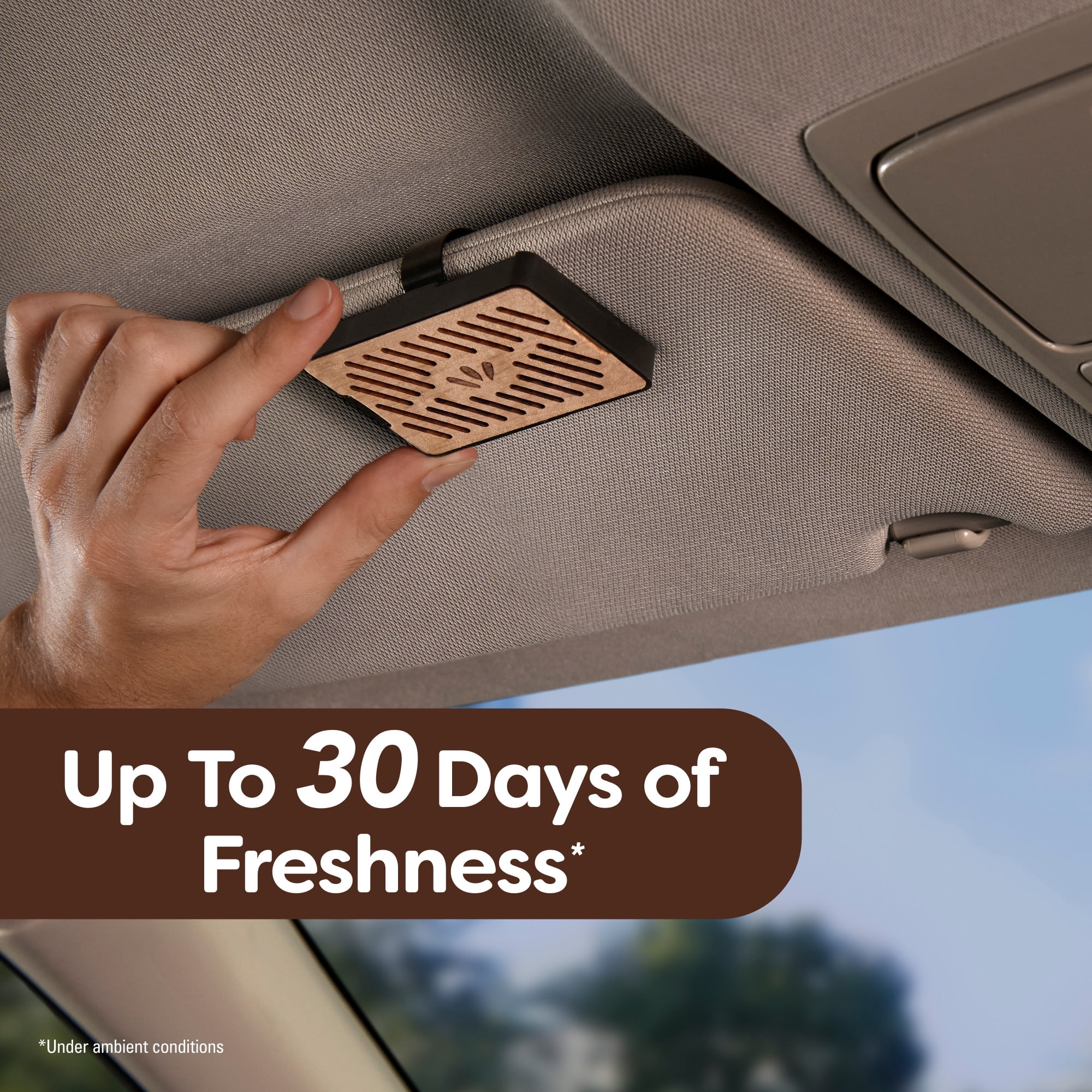 Refresh Your Car Visor Clip Car Air Freshener, Teakwood Cabin Scent (1 Count),  Blends Warm, Earthy Spice with Hints of Wood, Leather and Vanilla