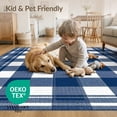 thumbnail image 3 of ODIKA Plaid Border Traditional Checked Geometric Print Checkered Front Stain Resistant Low Profile for Dorm Room, Small Living Apartment, 3 of 6