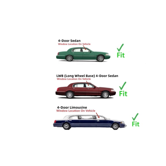 Passenger Right Side Front Door Window Door Glass Compatible with Lincoln Town Car 1998-2011 Models