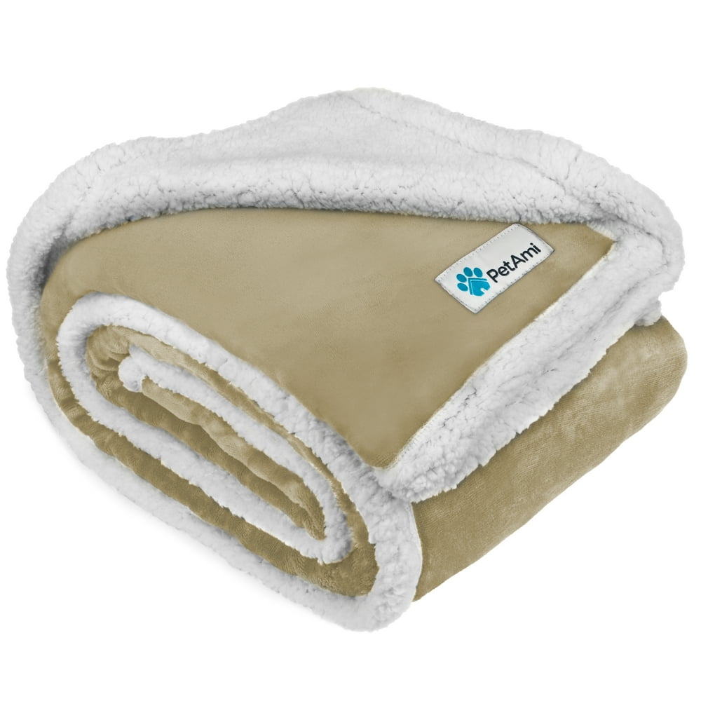 PetAmi Dog Blanket, Sherpa Dog Blanket Plush, Reversible, Warm Pet