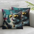 thumbnail image 3 of Orinice Cute Cat Graphic Decorative Cushion Throw Pillow Cover for Home Living Room Sofa, Soft and Durable Short Plush Material, 1PC 18x18in, 3 of 5