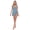 Blue, variant on Women's One Piece Swimdress Swimsuits Slimming Tummy Control Swim Dress With Detachable Skirt, Mint White Stripe