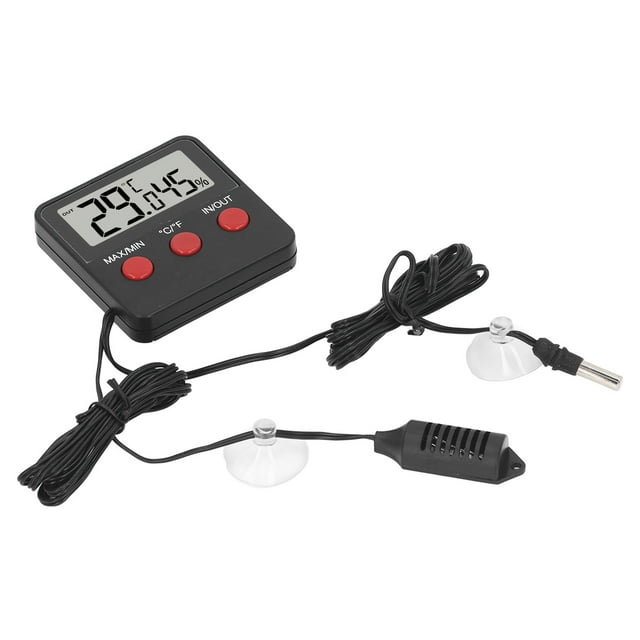 Temperature and Humidity Meter, High Sensitivity Digital Temperature -10-50 degrees Celsius Indoor -50-70 degrees Celsius Outdoor for Reptile Water
