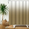 thumbnail image 4 of Lfeey Brown and White Ombre Shower Curtain with 12 Hooks, Waterproof and Washable Decorative Shower Curtain for Bathroom, 72x78 inches, 4 of 5