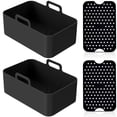 thumbnail image 1 of Silicone Pot for Ninjas Dual Air Fryer Reusable Silicone Air Fryer Liner Easy Cleaning Food Safe Air Fryer Accessories Air Fryer Rack Accessories for Air Fryer Oven Microwave, 1 of 3
