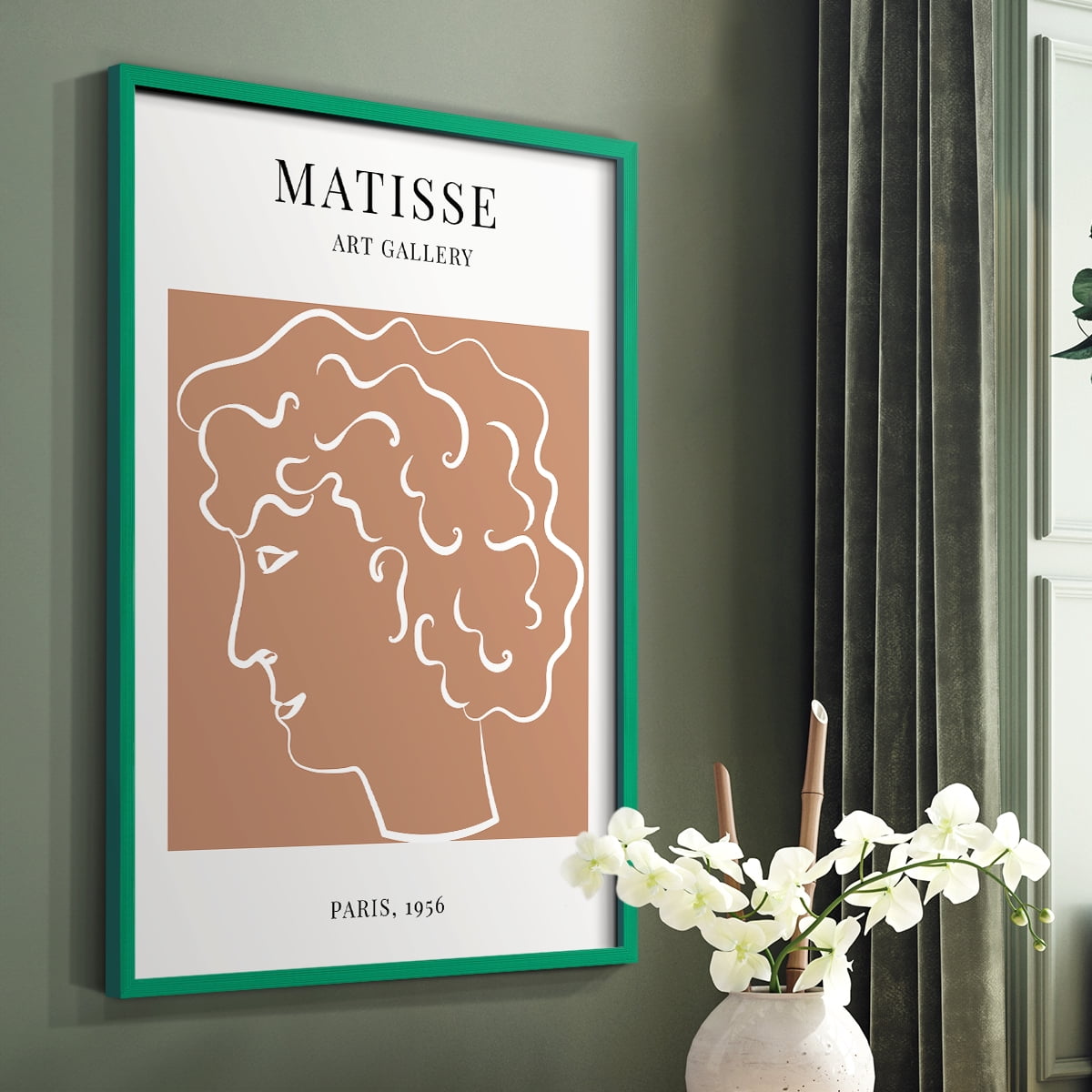 Matisse CXXVIII Framed Print in Green Solid Wood 16 x 20 Framed Print