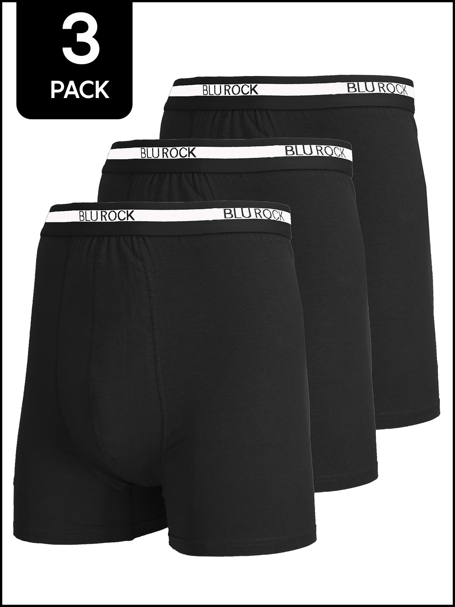 Men's Lucky 193PB02 Cotton Modal Boxer Briefs - 3 Pack (Jet Black S)