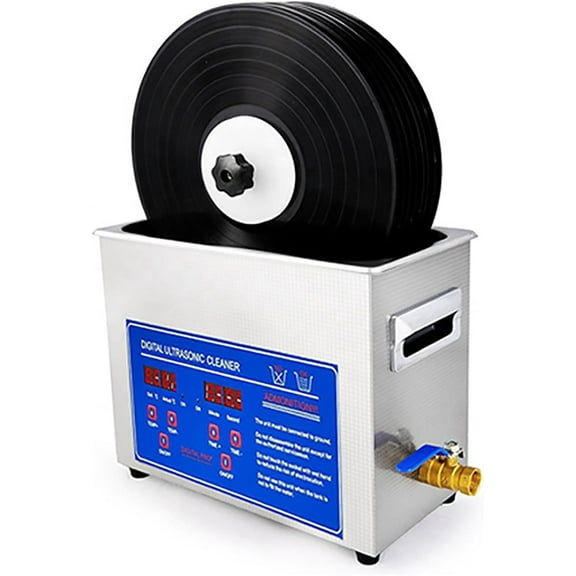 Stainless Steel Ultrasonic Cleaning Machine Vinyl Record Cleaner with Heater & Digital Timer, Professional 40kHz Cleaner for Jewelry, Tools, Parts & Instruments