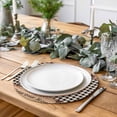 thumbnail image 3 of Round Woven Placemats set of 4, Black Plaid Country Star Washable&Heat Resistant Plastic Wipeable Placemats for Round Table Farmhouse Wood Texture Kitchen Dining Table Decor, 15in,, 3 of 9