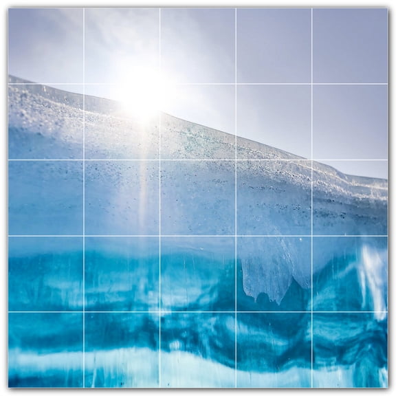Picture-Tiles.com: Glacier Ceramic Tile Wall Mural WAL500737-55M. 30"W x 30"H using (25) 6" x 6" Ceramic Tiles-Satin Finish