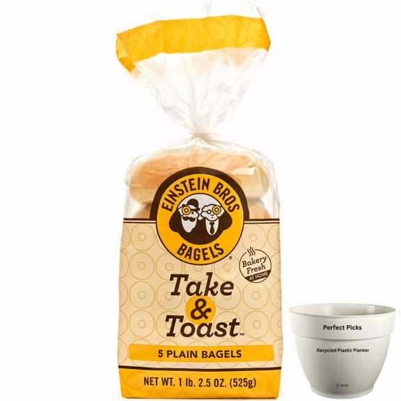 Einstein Bros Bagels Take & Toast, Plain Bagel, 5 Count, 18.5oz Bag (2 pack)