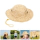 thumbnail image 2 of Sombrero de paja para niños para la playa, gorra con protección solar para niñas y niños, disfraz de granjero, sombrero tejido de ala ancha para verano al aire libre, 2 of 5