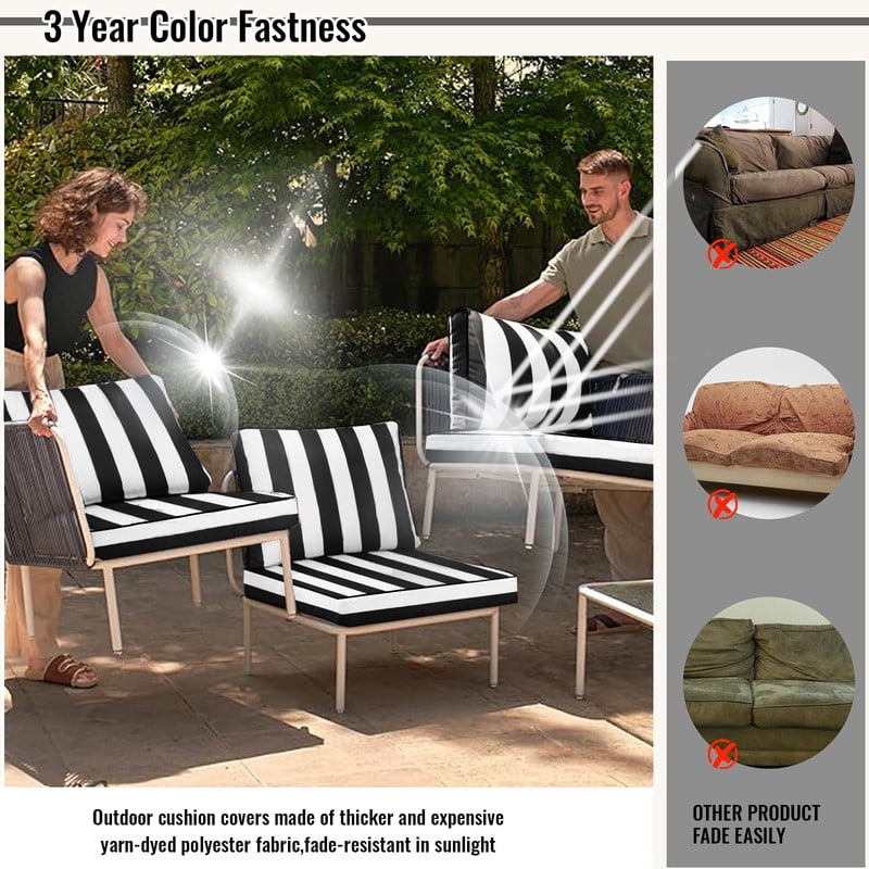 YLLN 14-Piece Sofa Cushion Set, 4in Thick Replacement Cushions For Outdoor Furniture, Water-Resistant Patio Outdoor Sectional Cushions, For 6-Seat Sectional Patio Conversation
