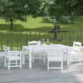 thumbnail image 3 of Williamspace Patio Dining Table Sets, 7pcs Outdoor HIPS Dining Furniture Set 70.8'' Rectangular Table and 6 Chairs, All Weather Resistant for Backyard Conversation Garden Poolside Balcony Lawn, White, 3 of 5