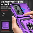 thumbnail image 4 of Motorola Moto G Stylus 5G 2024 Case,Dteck Shockproof Rubber Rugged Case Hybrid Hard Ring Holder Kickstand Slide Camera Lens Protector Cover for Moto G Stylus 5G 2024,Purple, 4 of 9