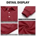 thumbnail image 7 of Hearthz Fleece Men's Polo Sweatshirt Collared Long Sleeve Sweatshirt Men Fall Winter Warm Mens Fleece Sweatshirt Red S, 7 of 7