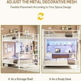 thumbnail image 6 of Full Over Twin Size Bunk Bed with Desk&Charging Station&LED Lights&Drawers&Storage Shelves, Full Over Twin Metal Loft Bed for Adults, No Box Spring Needed, White, 6 of 10