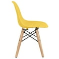 thumbnail image 5 of 2xhome - Set of 2 Kids Chairs Toddler Size Plastic Dining Room or Craft Chairs with Natural Wooden Legs, Yellow, 5 of 8