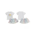 thumbnail image 2 of Gzhioc Toddler Girl Easter Outfit 6 12 18 24 Months 2T 3T Baby Girls Summer Clothes Set Bunny Embroidery Short Sleeve T-Shirt with Dot Pattern Tulle Skirt 2 Pcs Set, 2 of 9