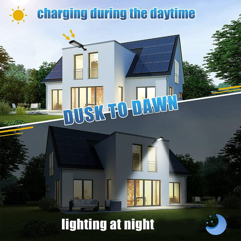 DENGMALL 600W LED Solar Street Lights Outdoor, Dusk to Dawn