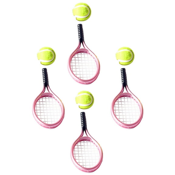 HONITANO Mini Tennis Rackets Plastic Model Enthusiasts Toy 4Set 3.54X1.49X0.26in