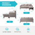 thumbnail image 6 of Mixoy 76"W  Sectional Sofa with Movable Ottoman, Free Combination Sectional Couch, Small L Shaped Sectional Sofa with Storage Ottoman, Modern Linen Fabric Sofa Set for Living Room (Beige), 6 of 7