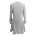 thumbnail image 5 of felwors Women's Knit Dress Long Sleeve Casual Crew Neck Tunic Dresses with Pockets Button Side Fall Winter Trendy Outfits Grey, S, 5 of 6