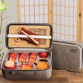 thumbnail image 6 of Gongfu tea sets, Portable Ceramic TeaSet, Asian Tea sets for adult, Tea Gift sets, Grey leather case, Portable Travel Bag,Home,Gifting,Outdoor and Office(Black), 6 of 6