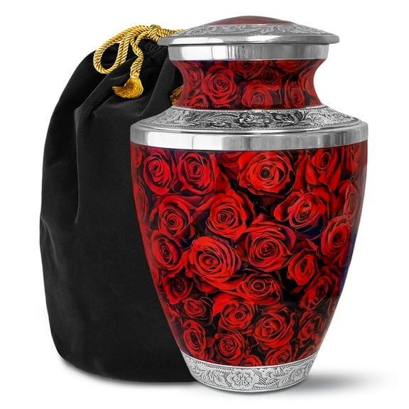 Red Roses Cremation Urn for Human Ashes – A Loving Tribute for an Adult Female – Memorial Urn for Mother, Daughter, Sister, or Wife – A Place for Her Memory to Bloom Every Day