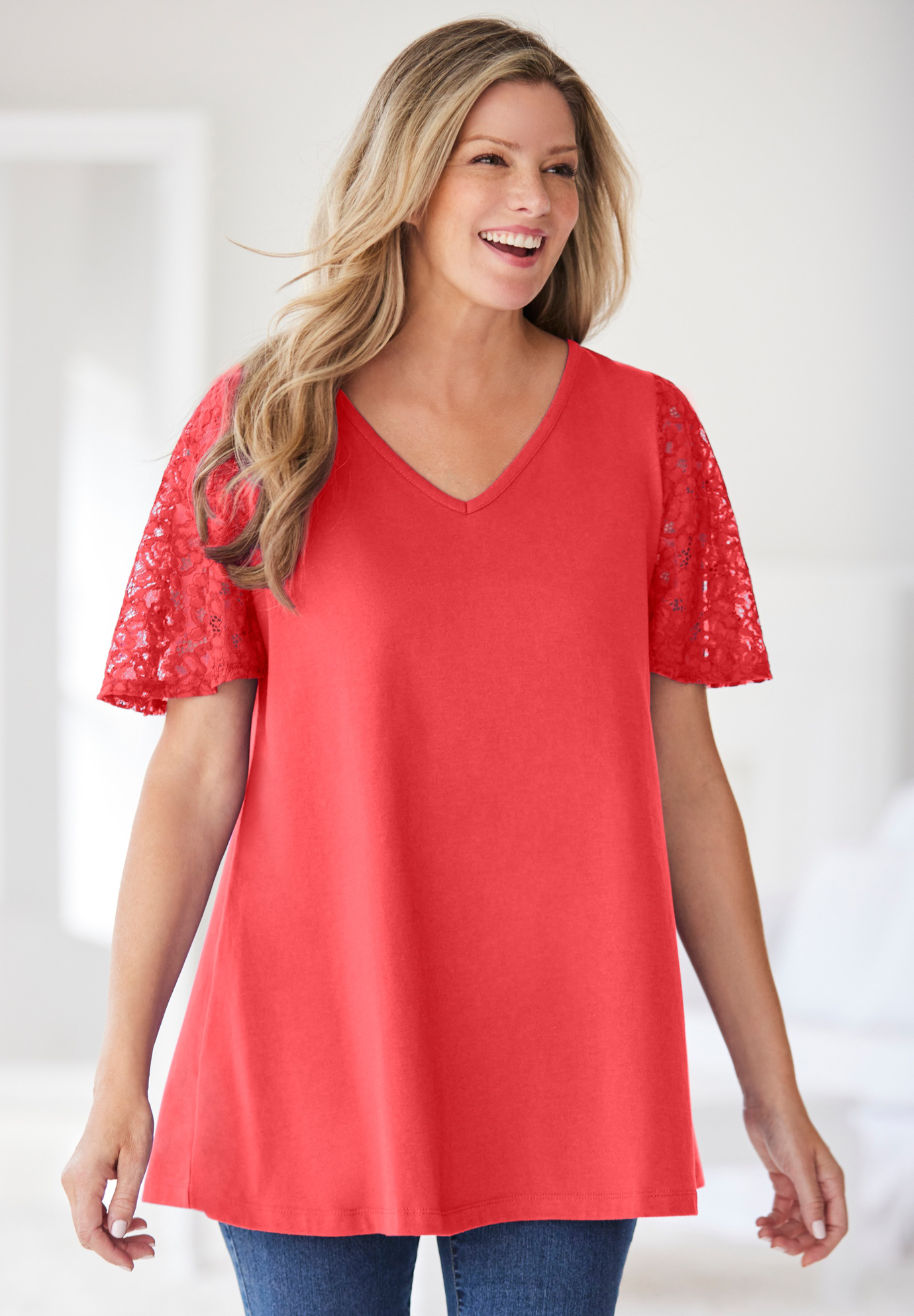 Plus Size Lace Sleeve Tunic - image 4