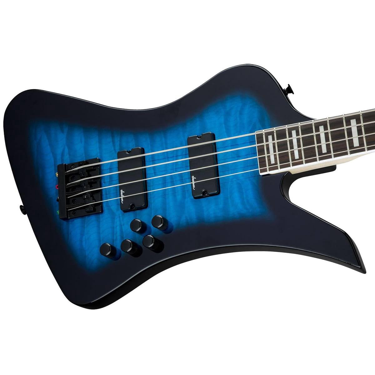 Jackson JS3Q Kelly Bird Bass Guitar (Transparent Blue Burst)