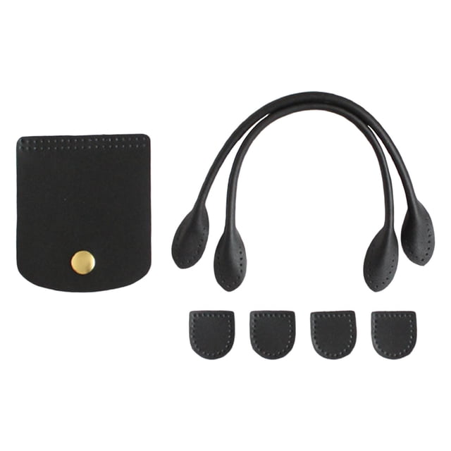 Bolso de bricolaje para mujer jinwen con correas Vintage 2 manijas de repuesto para reparación de manualidades DIY Negro