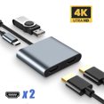 USB C Hub Thunderbolt 3 To Dual Display 4K UHD USB 3.0 A Port Type C PD